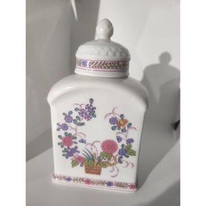 Volkstedt Beyer & Bock Porcelain Pastorale Floral TEA CADDY C1955 GDR Germany